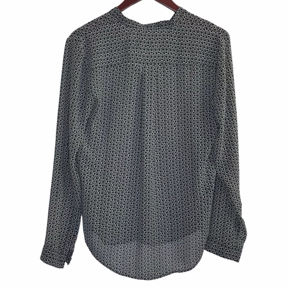Ann Taylor Circle Print Chiffon Button Down Blouse - image 2